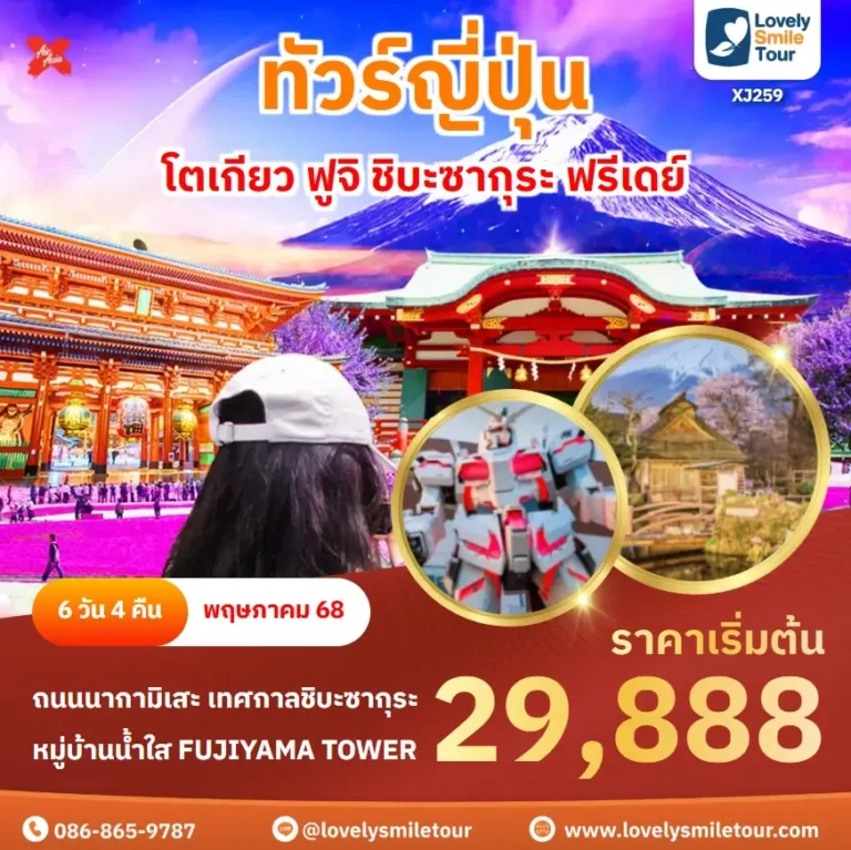 ทัวร์ญี่ปุ่น - โตเกียว ฟูจิ ชิบะซากุระ ฟรีเดย์ 6 XJ259 1