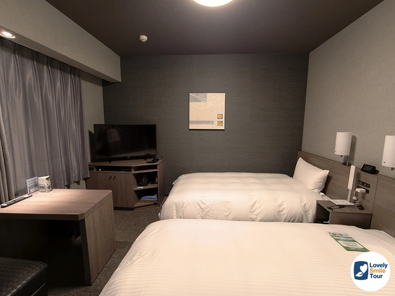 ห้องพัก Twin ที่ Hotel Route Inn Grand นาโกย่า สะอาด ใกล้ร้านค้า ร้านอาหาร