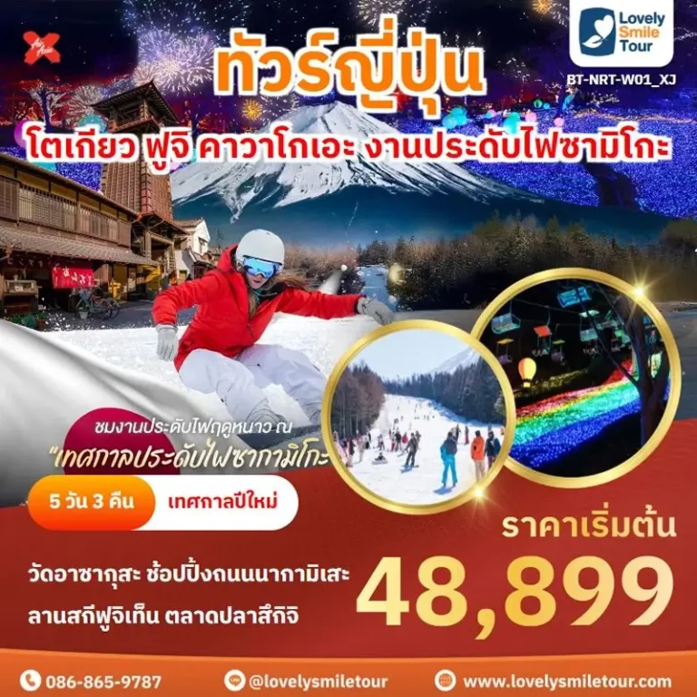 ทัวร์ญี่ปุ่น - โตเกียว ฟูจิ คาวาโกเอะ งานประดับไฟซามิโกะ 1 W01 01 1
