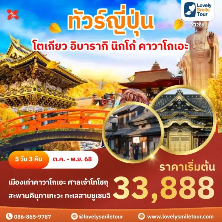ทัวร์ญี่ปุ่น - โตเกียว อิบารากิ นิกโก้ คาวาโกเอะ 4 XJ286
