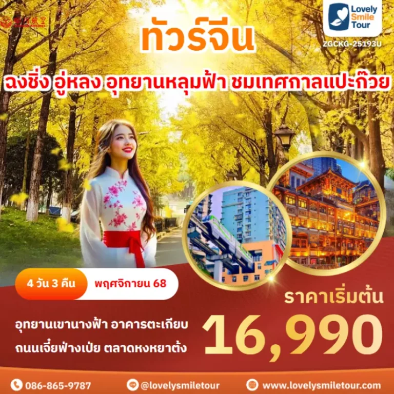 ทัวร์จีน - ฉงชิ่ง อู่หลง อุทยานหลุมฟ้า ชมเทศกาลแปะก๊วย 1 ZGCKG 25193U cover