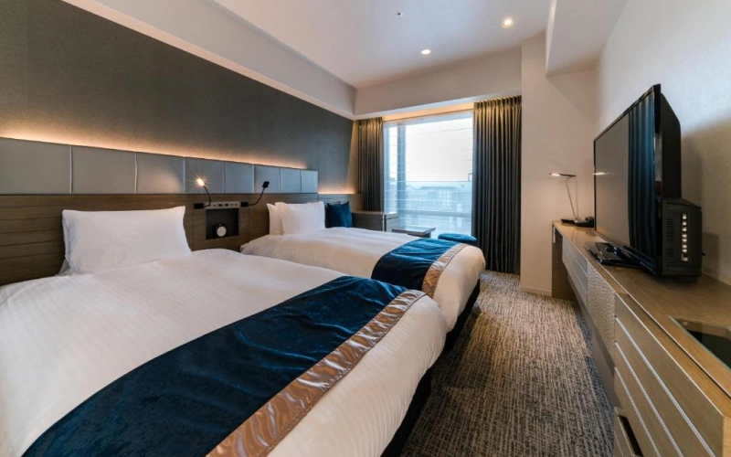 10 ที่พักเกียวโต ใกล้สถานีรถไฟ อัปเดตล่าสุด 36 ห้อง Superior City View Twin Room โรงแรม Daiwa Roynet Hotel Kyoto Terrace Hachijohigashiguchi PREMIER