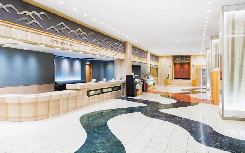 10 ที่พักเกียวโต ใกล้สถานีรถไฟ อัปเดตล่าสุด 23 ล็อบบี้โรงแรม Hotel New Hankyu Kyoto