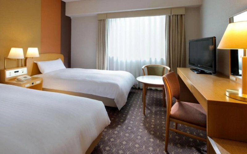 10 ที่พักเกียวโต ใกล้สถานีรถไฟ อัปเดตล่าสุด 20 ห้อง Main Building Standard Floor Compact Twin Room - Non-Smoking โรงแรม Miyako Hotel Kyoto Hachijo