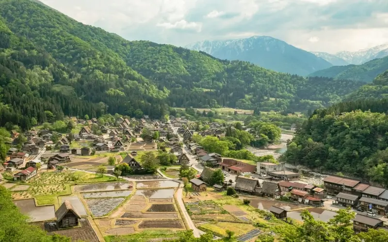 รีวิว Shirakawa-go หมู่บ้านมรดกโลกกลางหุบเขา เสน่ห์ญี่ปุ่นดั้งเดิมที่ต้องไปสักครั้ง 3 วิวของหมู่บ้านจากจุดชมวิวชิโรยามะ