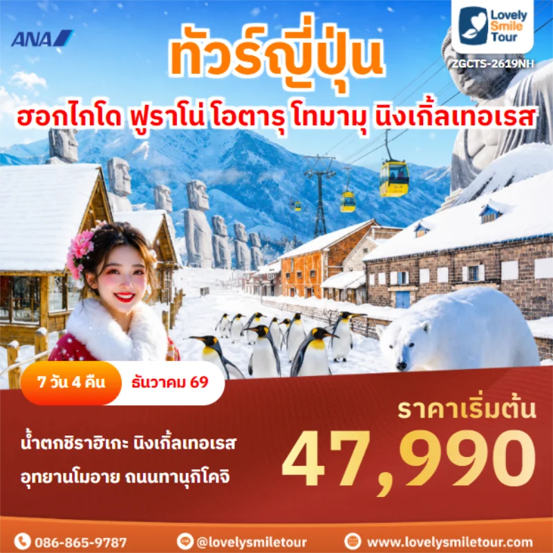 Home 6 รหัสทัวร์ ZGCTS-2619NH ฮอกไกโด ฟูราโน่ โอตารุ โทมามุ นิงเกิ้ลเทอเรส