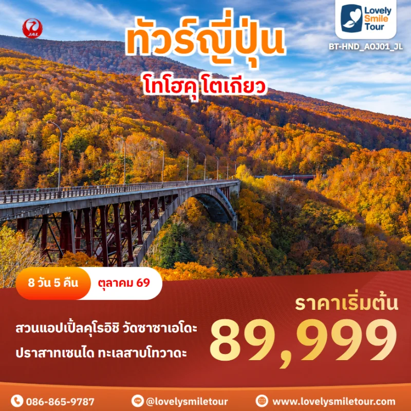 รหัสทัวร์ BT-HND_AOJ01_JL โปรแกรมทัวร์โทโฮคุ โตเกียว