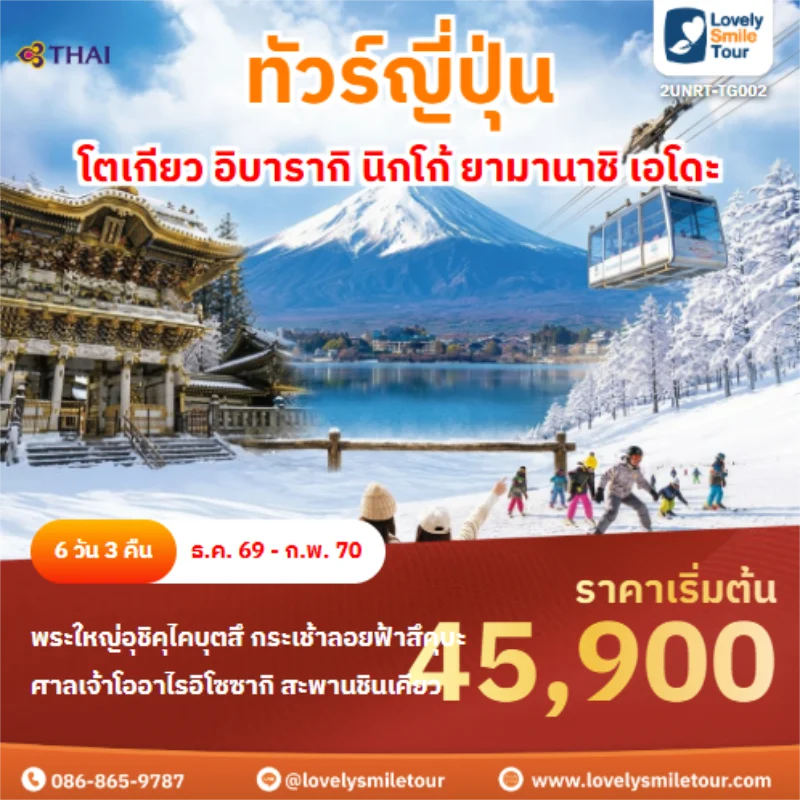 รหัสทัวร์ 2UNRT-TG002 โตเกียว อิบารากิ นิกโก้ ยามานาชิ เอโดะ